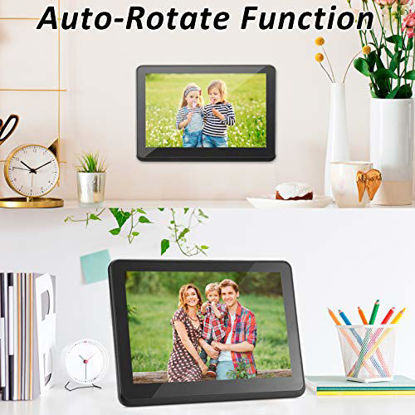 Picture of Digital Photo Frame WiFi Digital Picture Frame kimire 1920x1080 Touch Screen, Support Thumb USB Drive and SD Slot, Music Player, Alarm Clock, Share Photo and Video via APP, Cloud, Email(10inch Black)