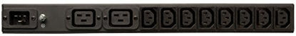 Picture of Tripp Lite Basic PDU, 14 Outlets (12 C13, 2 C19), 100-240V, C20 with L6-20P Adapter, 1.6-3.8kW, 12 ft. Cord, 1U Rack-Mount Single-Phase PDU (PDUH20DV),Black