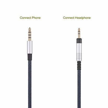 Picture of Audio Replacement Cable with in-Line Mic Remote Volume Control Compatible with Bose QC25, QC35, QC35II, QuietComfort 25 35 Headphones, Audio Cord Compatible with Samsung Galaxy Huawei Android
