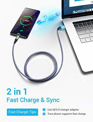 Picture of 2 Pack 6.6FT Micro USB Cable Android Charger AINOPE Micro USB Cable, Android Charger Cord Compatible with Galaxy S6,J7 Edge Note 5 Durable Nylon Material (Grey)