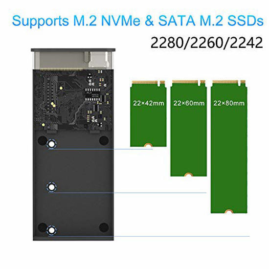 SSD externe Kalea-Informatique Adaptateur clé USB 3.0 Pour tous types de SSD  M.2 NGFF NVMe ET M2 type SATA avec Chipset Realtek RTL9210B