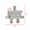 Picture of GE 2-Way Coaxial Cable Splitter, 5-900 Mhz Range, RG59 RG6 Coax Compatible, Audio, Video, Works with HD TV, Cable, Amplifiers, Amplified Antennas, Nickel, Corrosion Resistant, 35046