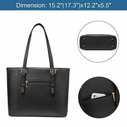 Picture of Laptop Bag for Women Large Office Handbags Briefcase Fits Up to 15.6 inch (Updated Version)-Black