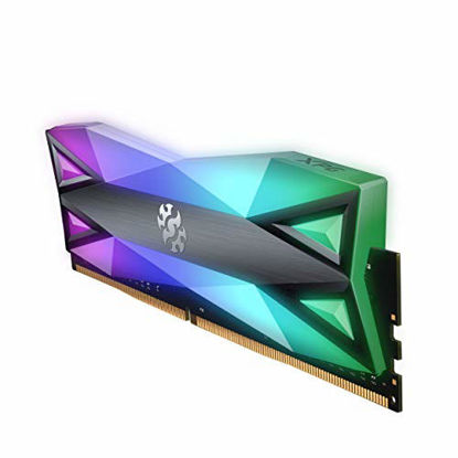 Picture of XPG DDR4 D60G RGB 16GB (2x8GB) 3200MHz CL16 PC4-25600 U-DIMM Desktop Memory (AX4U320038G16A-DT60), Gray