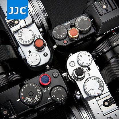 Picture of JJC Soft Camera Shutter Release Button Cap for Fuji Fujifilm X-T4 X-T3 X-T2 X-T30 X-T20 X-T10 XPro3 XPro2 XPro1 X100V X100F X100T X100S X-E3 X-E2S for Sony RX10 IV III II RX1RII RX1R RX1 Golden Brown