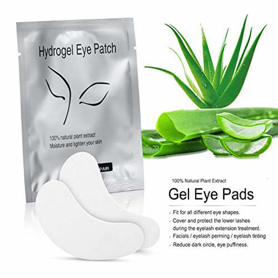 Picture of 100 Pairs Under Eye Pads, Eyelash Extension Eye Pads, 100% Natural Hydrogel Eye Patch Lash Gel Pad for Eyelash Extensions supplies, Beauty Makeup Eye Mask Kit