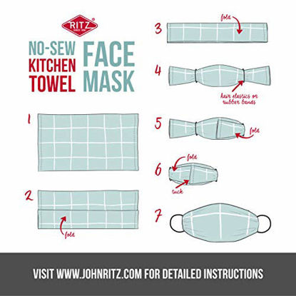 Picture of Ritz 100% Cotton Terry Kitchen Dish Towels, Highly Absorbent, 25 x 15, 3-Pack, Federal Blue
