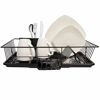 Picture of Sweet Home Collection Dish Drainer Drain Board and Utensil Holder Simple Easy to Use, 12" x 19" x 5", Black