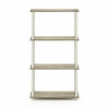Picture of Furinno Turn-N-Tube 4-Tier Multipurpose Shelf Display Rack, Single, Sonoma Oak/White