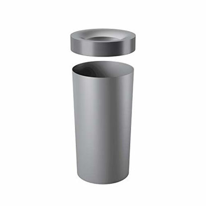 Picture of Umbra Vento Open Top 16.5-Gallon Kitchen Trash Large, Garbage Can for Indoor, Outdoor or Commercial Use, 16.5 Gallon, Grey/Steel
