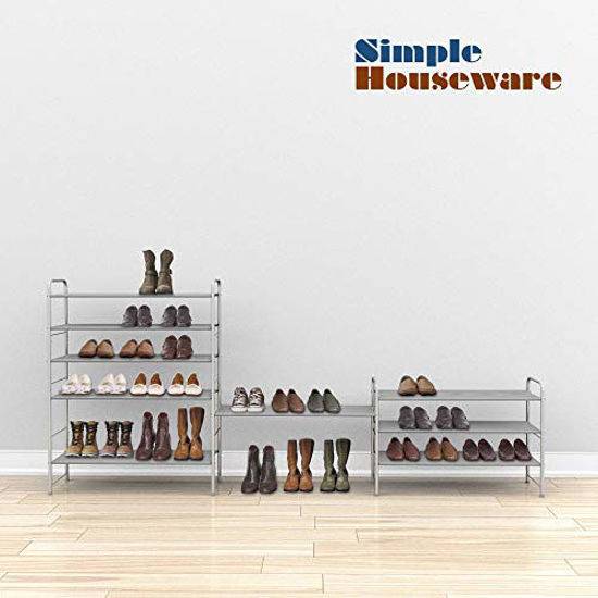 GetUSCart- Simple Houseware 3-Tier Shoe Rack Storage Organizer, Grey