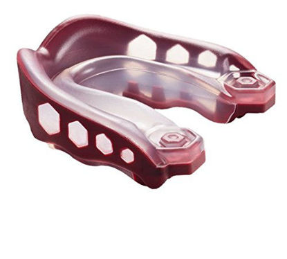 Picture of Shock Doctor Gel Max Mouth Guard, Sports Mouthguard for Football, Lacrosse, Hockey, Basketball, Flavored mouth guard, Youth & AdultMAROON, Adult, Non-flavored