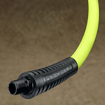 Picture of Flexzilla Air Hose, 1/4 in. x 100 ft, 1/4 in. MNPT Fittings, Heavy Duty, Lightweight, Hybrid, ZillaGreen - HFZ14100YW2
