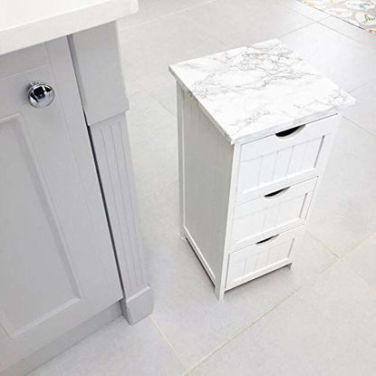 Picture of 11.8" x78.7"Marble Paper Granite Gray/White Roll Kitchen Countertop Cabinet Furniture is Renovated Thick Wallpaper PVC (11.8"x78.7") Easy to Remove Upgrade