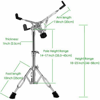 Picture of Luvay Snare Stand, Double Braced Lightweight (5lb) - with Stick Holder (Nylon Drumstick Bag)