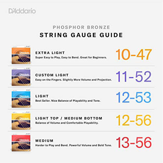 D'Addario NB1152 Nickel Bronze 11-52 Custom Light Gauge Acoustic Guitar  Strings Open Chord Music Shop, D'addario Custom Light Gauge