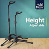 Picture of Universal Guitar Stand by Hola! Music - Fits Acoustic, Classical, Electric, Bass Guitars, Mandolins, Banjos, Ukuleles and Other Stringed Instruments - Black