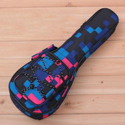 Picture of HOT SEAL 10MM Waterproof Durable Colorful Ukulele Case Bag with Storage Backpack (23/24in, Red plaid)