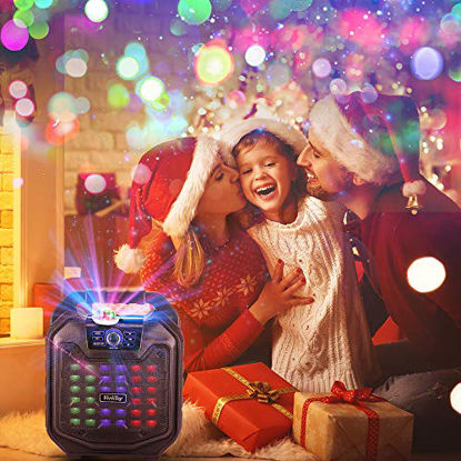 Picture of VerkTop Karaoke Machine,Portable PA System Rechargeable Wireless Bluetooth Speaker for Kids & Adult with Disco Ball & Wired Microphone for Party/Christmas/Thanksgiving