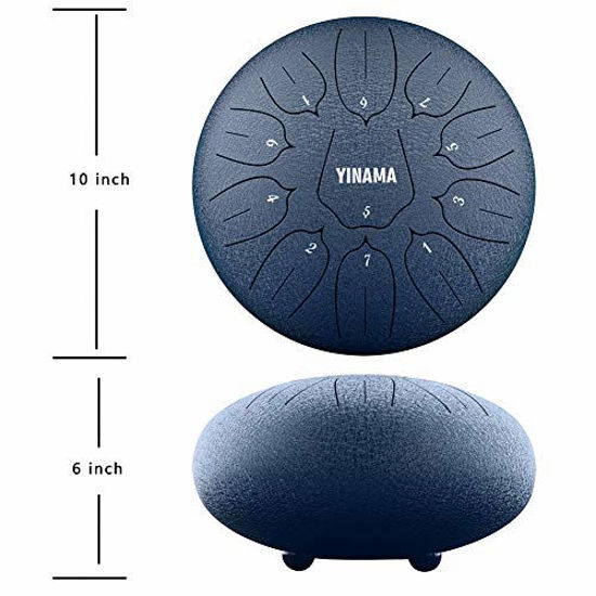 GetUSCart Yinama Steel Tongue Drum Percussion Instrument 11 Notes 10 inches
