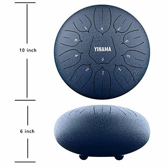 Picture of Yinama Steel Tongue Drum Percussion Instrument 11 Notes 10 inches