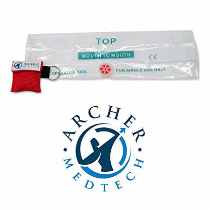 Picture of CPR Mask for Pocket or Key Chain, CPR Emergency Face Shield with One-Way Valve Breathing Barrier for First Aid or AED Training, Archer MedTech (12)