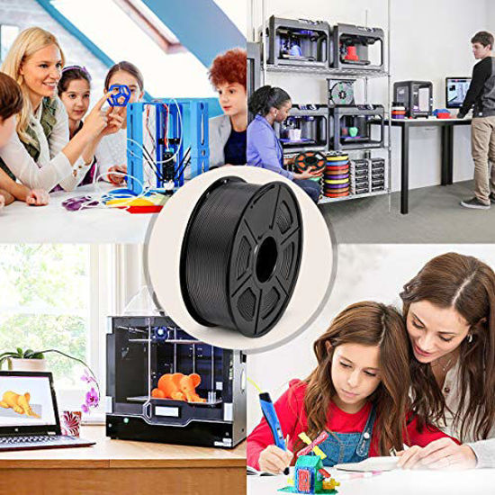 Picture of PLA 3D Printer Filament, SUNLU PLA Filament 1.75mm, Dimensional Accuracy +/- 0.02 mm, 1 kg Spool, 1.75mm, PLA Black