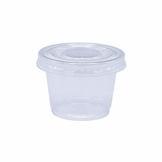 [100 Sets] 4 oz Small Plastic Containers with Lids, Jello Shot Cups with  Lids, Disposable Portion Cups, Condiment Containers with Lids, Souffle Cups