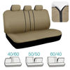 Picture of BDK PolyPro Car Seat Covers, Full Set in Solid Beige - Front and Rear Split Bench Protection, Easy to Install, Universal Fit for Auto Truck Van SUV