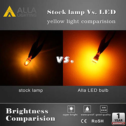 Picture of Alla Lighting Xtreme Super Bright 168 194 LED Lights Bulbs Amber Yellow T10 Wedge 3014 18-SMD 12V Car Interior Map Dome Marker Trunk Lights W5W 2825 175