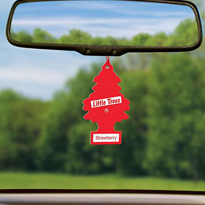 Picture of LITTLE TREES Car Air Freshener I Hanging Tree Provides Long Lasting Scent for Auto or Home I Strawberry, 24 count, (4) 6-packs