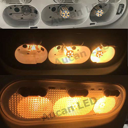 Picture of Aucan 20pcs Super Bright RV Trailer T10 921 194 42-SMD 12V Car Backup Reverse LED Lights Bulbs Light Width Lamp Warm White