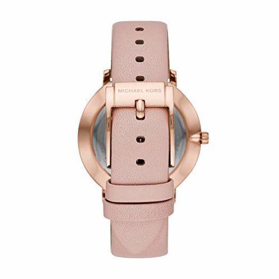 Picture of Michael Kors Women's Stainless Steel Quartz Watch with Leather Calfskin Strap, Pink, 18 (Model: MK2741)