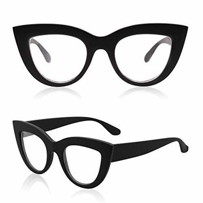 Picture of SOJOS Vintage Cateye Blue Light Blocking Glasses for Women Computer Eyeglasses SJ2939 with Black Frame/Anti-Blue Light Lens