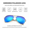 Picture of SUNGAIT Womens Lightweight Oversized Aviator Sunglasses - Mirrored Polarized Lens (Silver Frame/Ocean Blue Mirrored Lens)1603YKHL