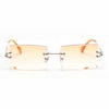 Picture of MINCL/Fashion Small Rectangle Sunglasses Women Ultralight Candy Color Rimless Ocean Sun Glasses (orange)