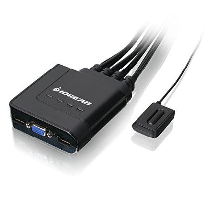 Picture of IOGEAR 4-Port USB KVM Switch with Cables and Remote GCS24U, Black
