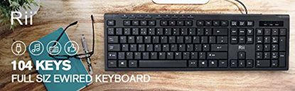 Picture of Rii RK907 Ultra-Slim Compact USB Wired Keyboard for Mac and PC,Windows 10/8 / 7 / Vista/XP (Black)