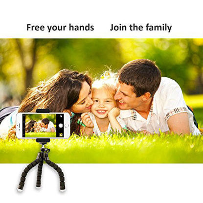 Picture of Phone Tripod, UBeesize Portable and Adjustable Camera Stand Holder with Wireless Remote and Universal Clip, Compatible with Cellphones, Sports Camera