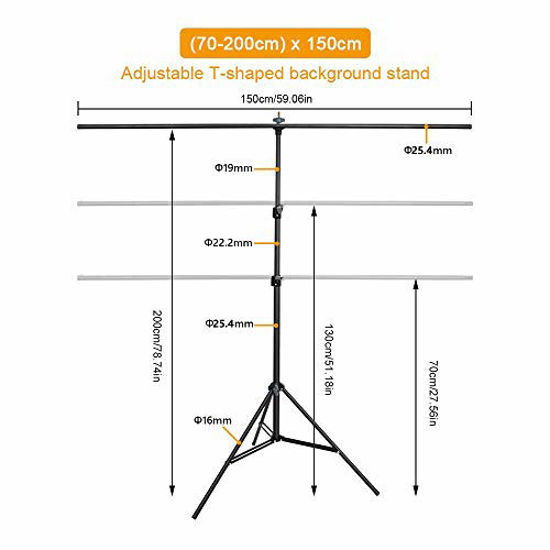 Backdrop Stand Hemmotop T Shape Portable 5ft Wide Tall
