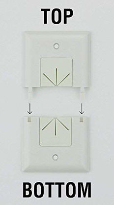 Picture of DataComm Electronics 45-0017-WH-2PK (2 Pack) Split Style TV Plate with Flexible AV/HDMI Cable Pass-Through - White