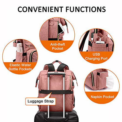 Picture of Laptop Backpack for Women Fashion Travel Bags Business Computer Purse Work Bag with USB Port, Light-Pink