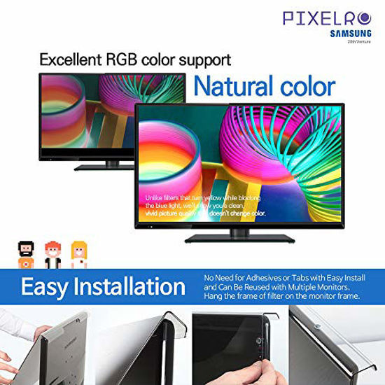 Picture of Pixelro Anti Blue Light Screen Protector Designed for Laptop, Notebook, Monitor, Easy On/Off and Removable Acrylic, Blue Light and Anti Glare Filter, Anti-UV Eye Protection (22Inch, 16:9 Aspect Ratio)