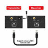 Picture of Digital Audio Extender Digital Optical/Coaxial Digital Audio Extender/Converter Over Single Cat5e/6 Cable (PoC) up to 500 Standard Supported LPCM, DB Digital 5.1, DTS, and Doby True HD