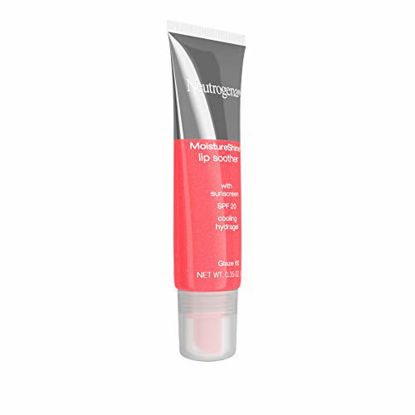 Picture of Neutrogena MoistureShine Lip Soother Gloss with SPF 20 Sun Protection, High Gloss Tinted Lip Moisturizer with Hydrating Glycerin and Soothing Cucumber for Dry Lips, Glaze 60,.35 oz
