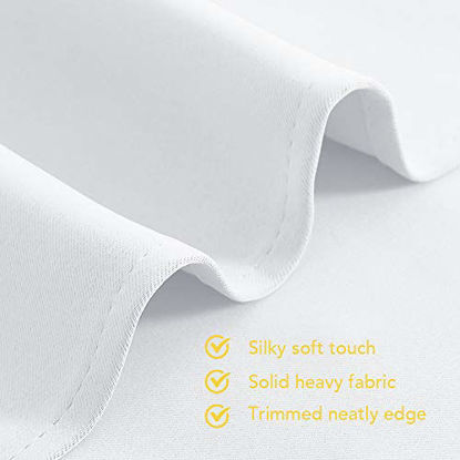 Picture of NICETOWN 50% Blackout White Curtain Set - Modern Design Solid Grommet Draperies/Drapes for Living Room, Window Dressing for Patio Door (2 Panels, 42 by 72)