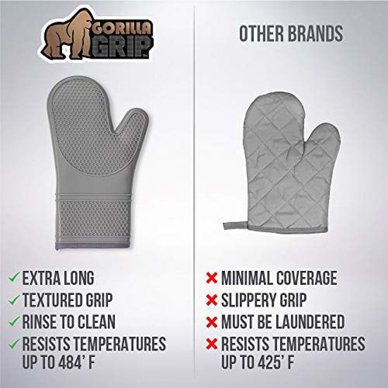GetUSCart Gorilla Grip Premium Silicone Slip Resistant Oven Mitt Set