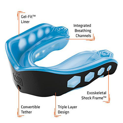 Picture of Shock Doctor Gel Max Mouth Guard, Sports Mouthguard for Football, Lacrosse, Hockey, Basketball, Flavored mouth guard, Youth & AdultGREEN, Adult, Non-flavored