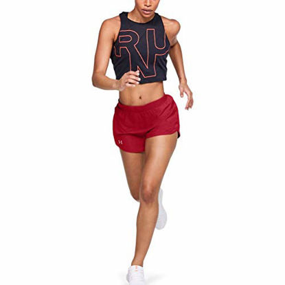 Picture of Under Armour Women's Fly By 2.0 Running Shorts , Red (600)/Red , Medium