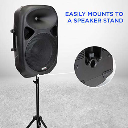 Picture of LyxPro 15 Inch PA Active Speaker System Compact And Portable With Equalizer, Bluetooth, MP3, USB, SD Card Slot, XLR, 1/4, 3.5mm Input, Carry Handles, SPA-15
